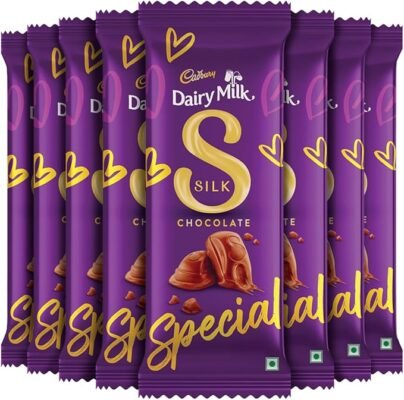 Cadbury Dairy Milk Silk Chocolate Bar, 60g (Pack of 8)