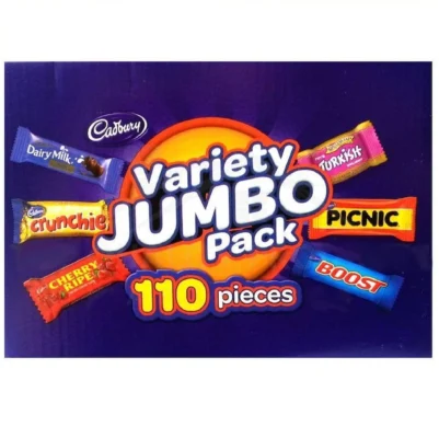 New Cadbury Variety Jumbo Pack 110 Pieces Assorted Fun Size 1.56kg Chocolate Box